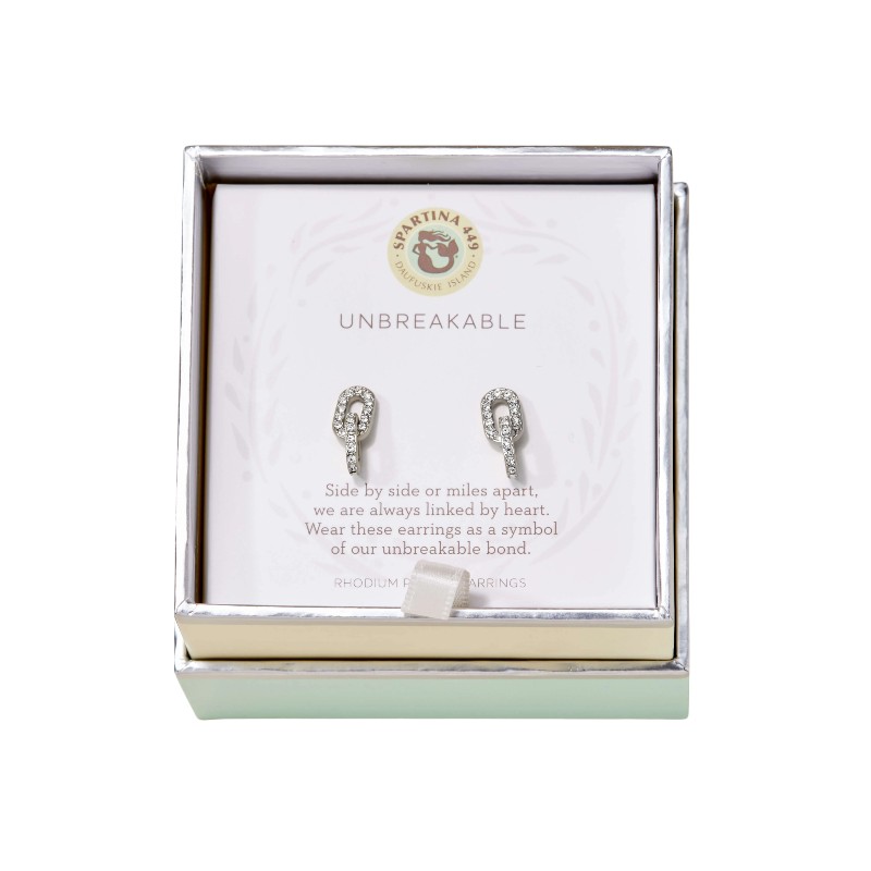 Spartina 449 Sea La Vie Unbreakable Links Stud Earrings, Silver