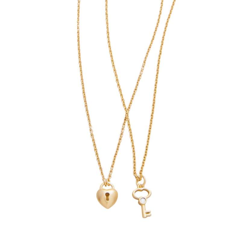 Spartina 449 Sea La Vie Best Friends Heart and Key Necklaces, Set of 2