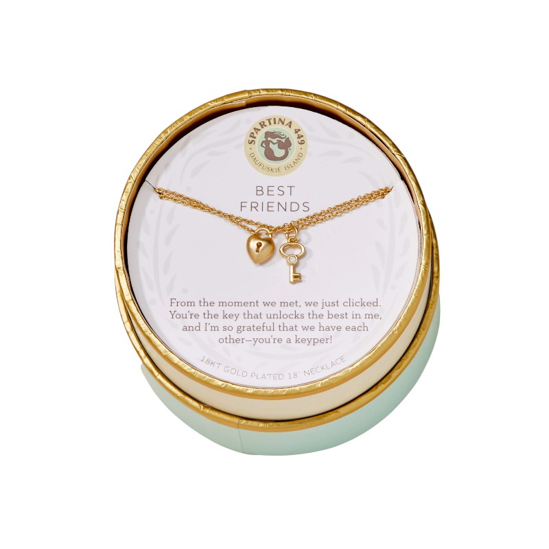 Spartina 449 Sea La Vie Best Friends Heart and Key Necklaces, Set of 2
