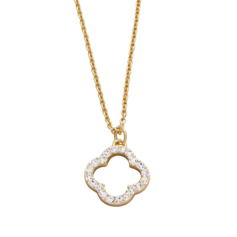 Spartina 449 Yellow Gold Tone Sea La Vie Lucky One Quatrefoil Necklace, 18