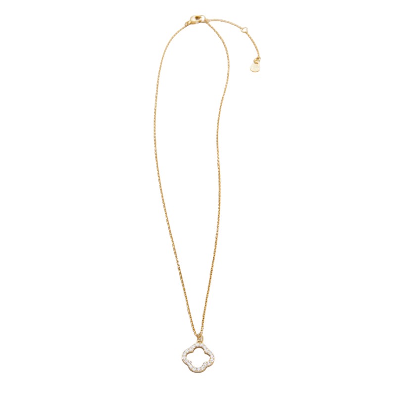 Spartina 449 Yellow Gold Tone Sea La Vie Lucky One Quatrefoil Necklace, 18