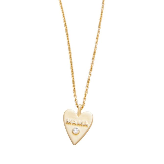 Spartina 449 Yellow Gold Tone Sea La Vie Mama Heart Necklace, 18"
