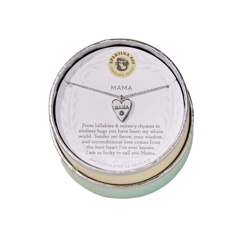 Spartina 449 Silver Sea La Vie Mama Heart Necklace, 18