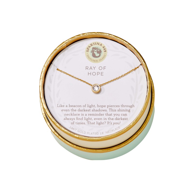 Spartina 449 Yellow Gold Tone Sea La Vie Ray of Hope Necklace, 18