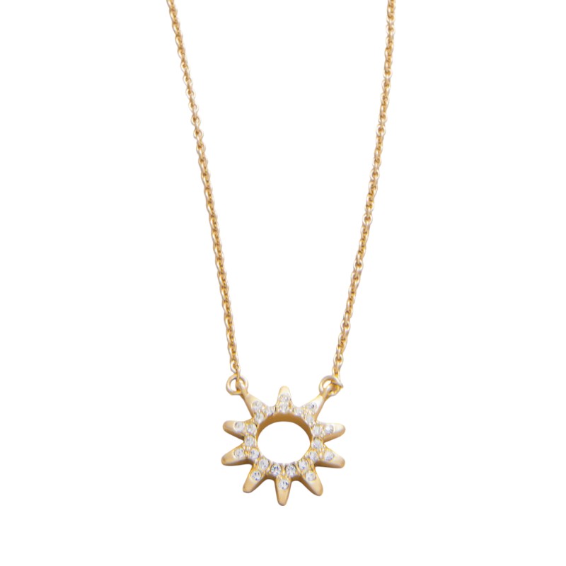 Spartina 449 Yellow Gold Tone Sea La Vie Sunshine Sun Necklace, 18