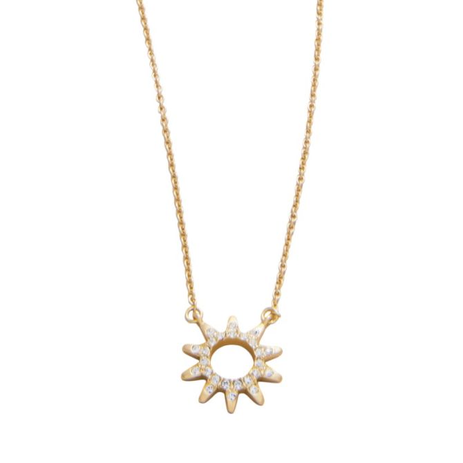 Spartina 449 Yellow Gold Tone Sea La Vie Sunshine Sun Necklace, 18"