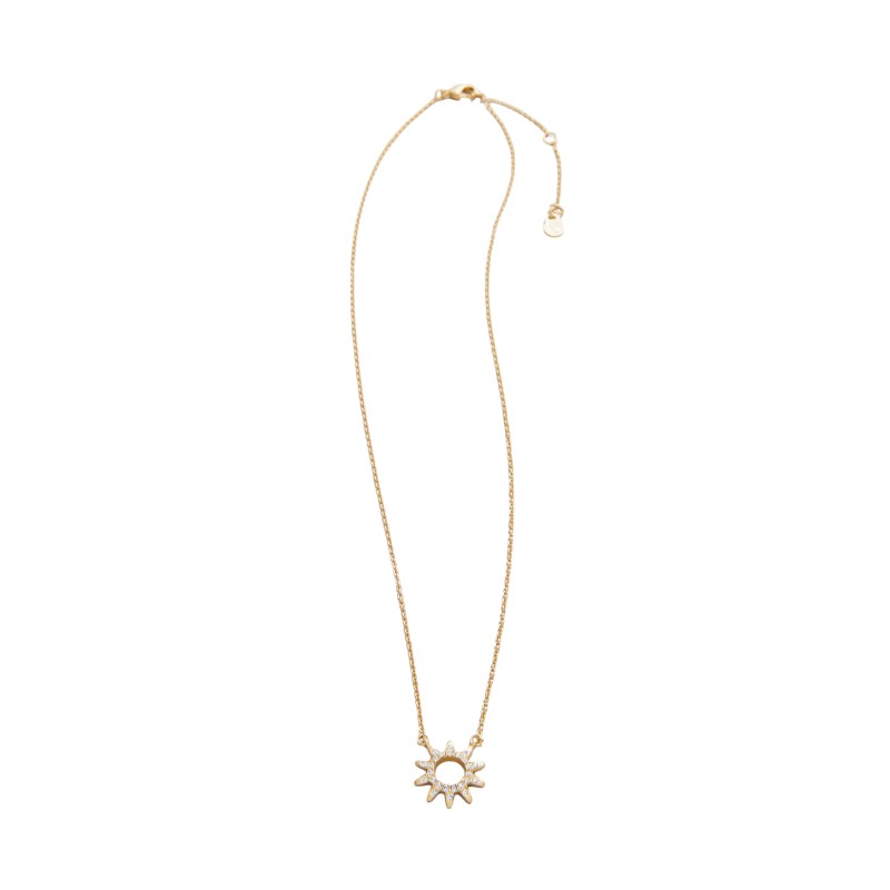 Spartina 449 Yellow Gold Tone Sea La Vie Sunshine Sun Necklace, 18