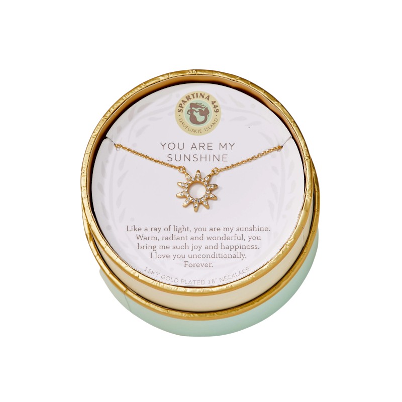 Spartina 449 Yellow Gold Tone Sea La Vie Sunshine Sun Necklace, 18