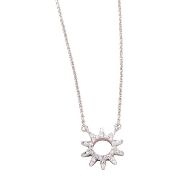 Spartina 449 Silver Sunshine Sun Necklace, 18"