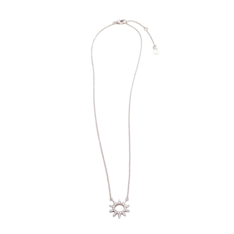 Spartina 449 Silver Sunshine Sun Necklace, 18