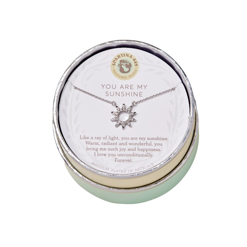 Spartina 449 Silver Sunshine Sun Necklace, 18