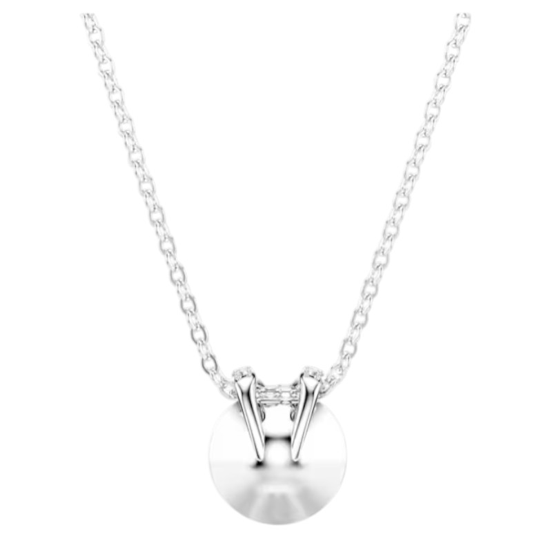 Swarovski Round Cut Bella V Pendant Necklace, Green and Rhodium Plated