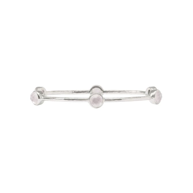 Julie Vos Medium Milano Luxe Bangle, Iridescent Clear Crystal