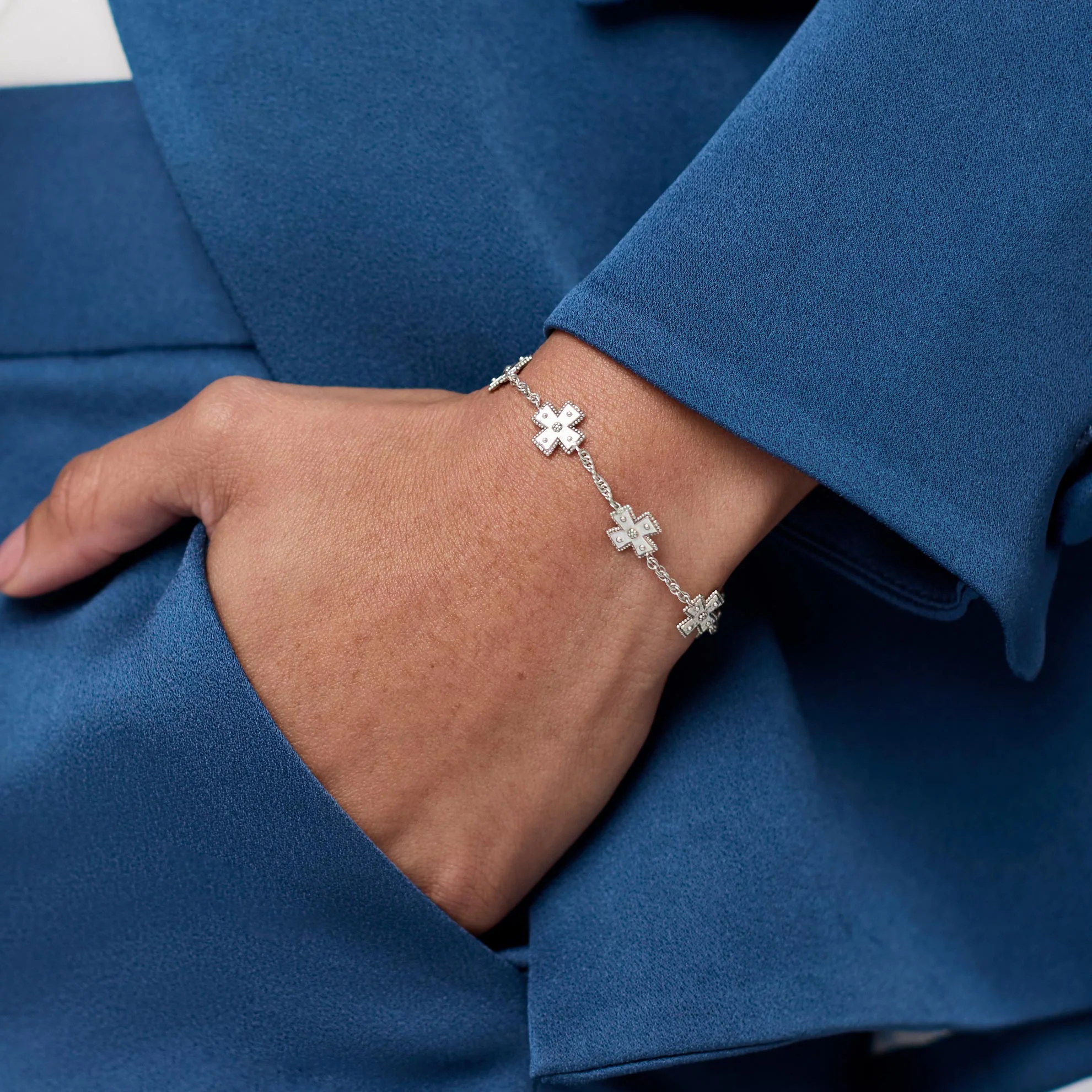 Julie Vos Canterbury Delicate Bracelet, Silver