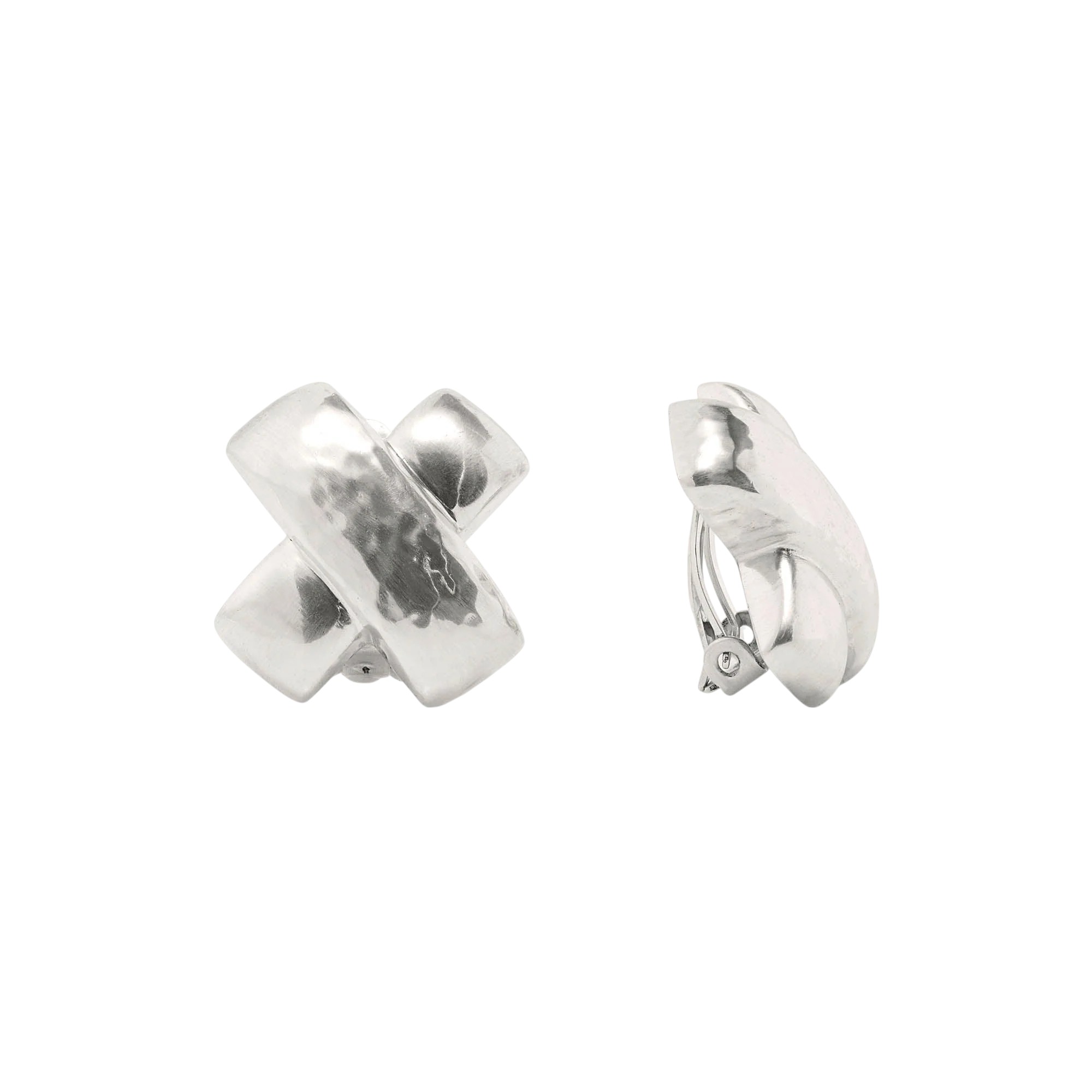 Julie Vos Catalina X Clip On Earrings, Silver