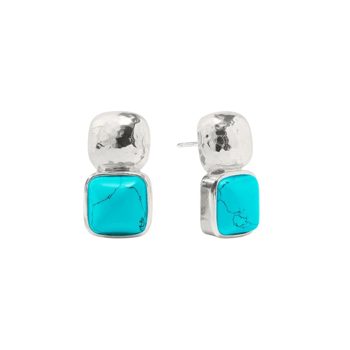 Julie Vos Silver Catalina Earrings, Turquoise Blue