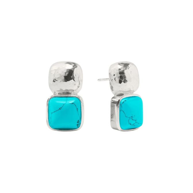 Julie Vos Silver Catalina Earrings, Turquoise Blue