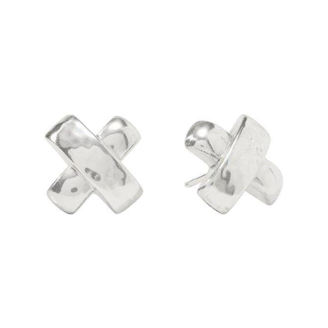 Julie Vos Catalina X Stud Earrings, Silver