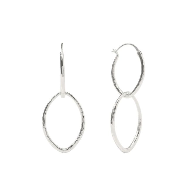 Julie Vos Fleur De Lis 2 in 1 Earrings, Silver
