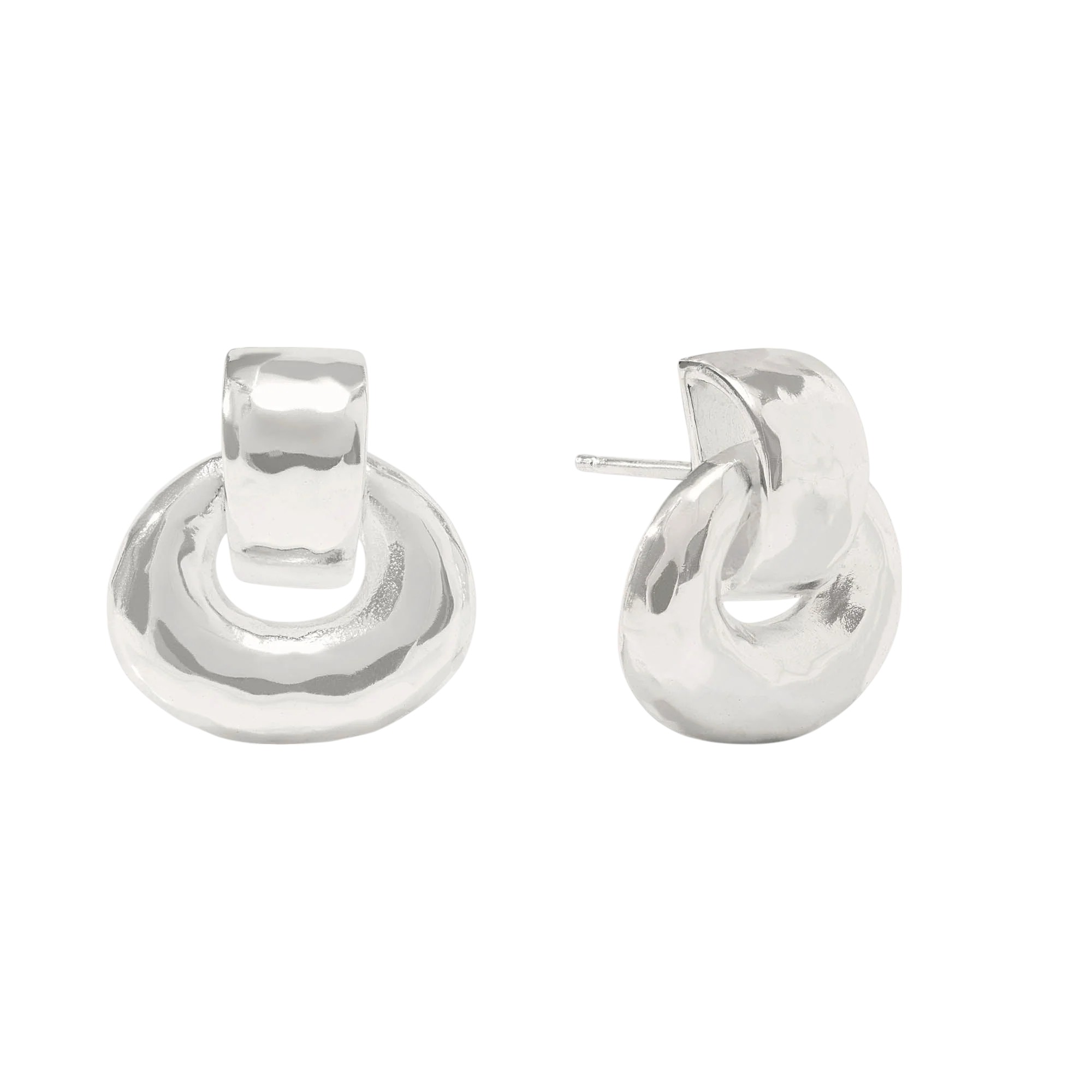 Julie Vos Avalon Demi Doorknocker Earring, Silver