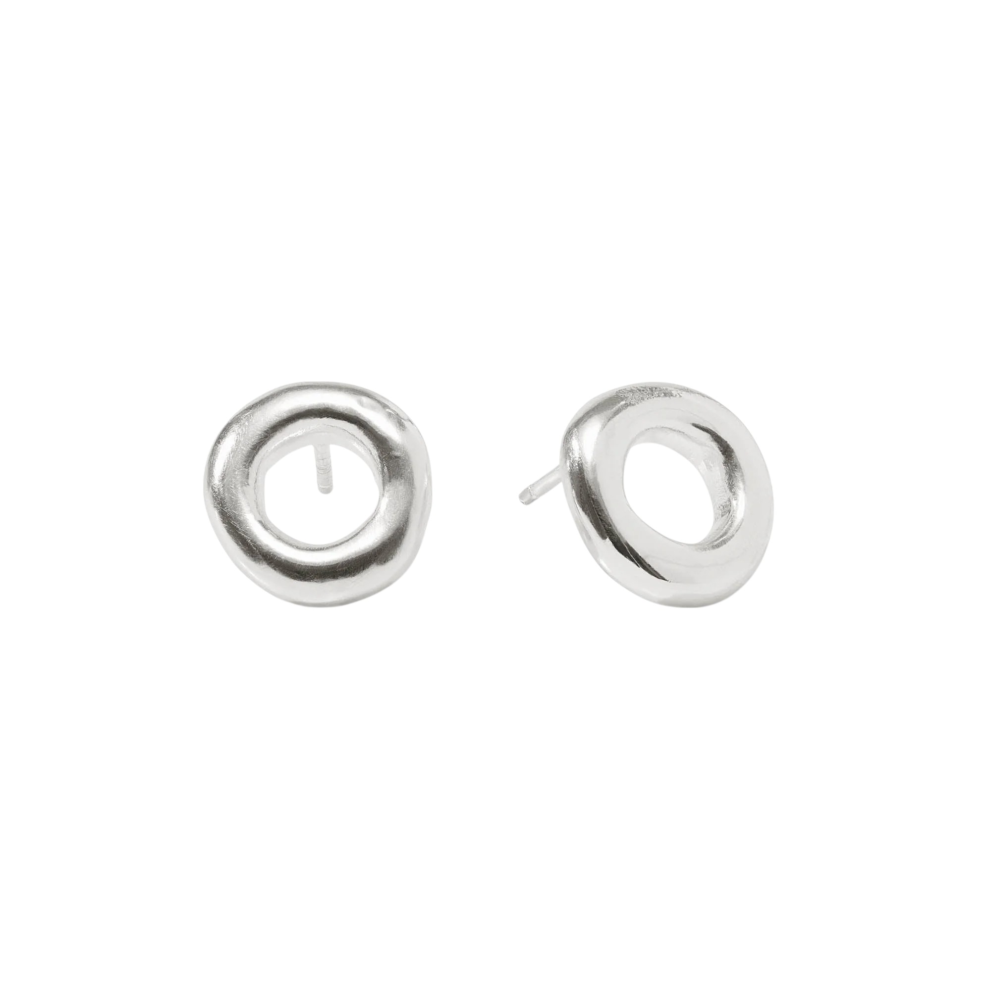 Julie Vos Wave Circle Stud Earrings, Silver