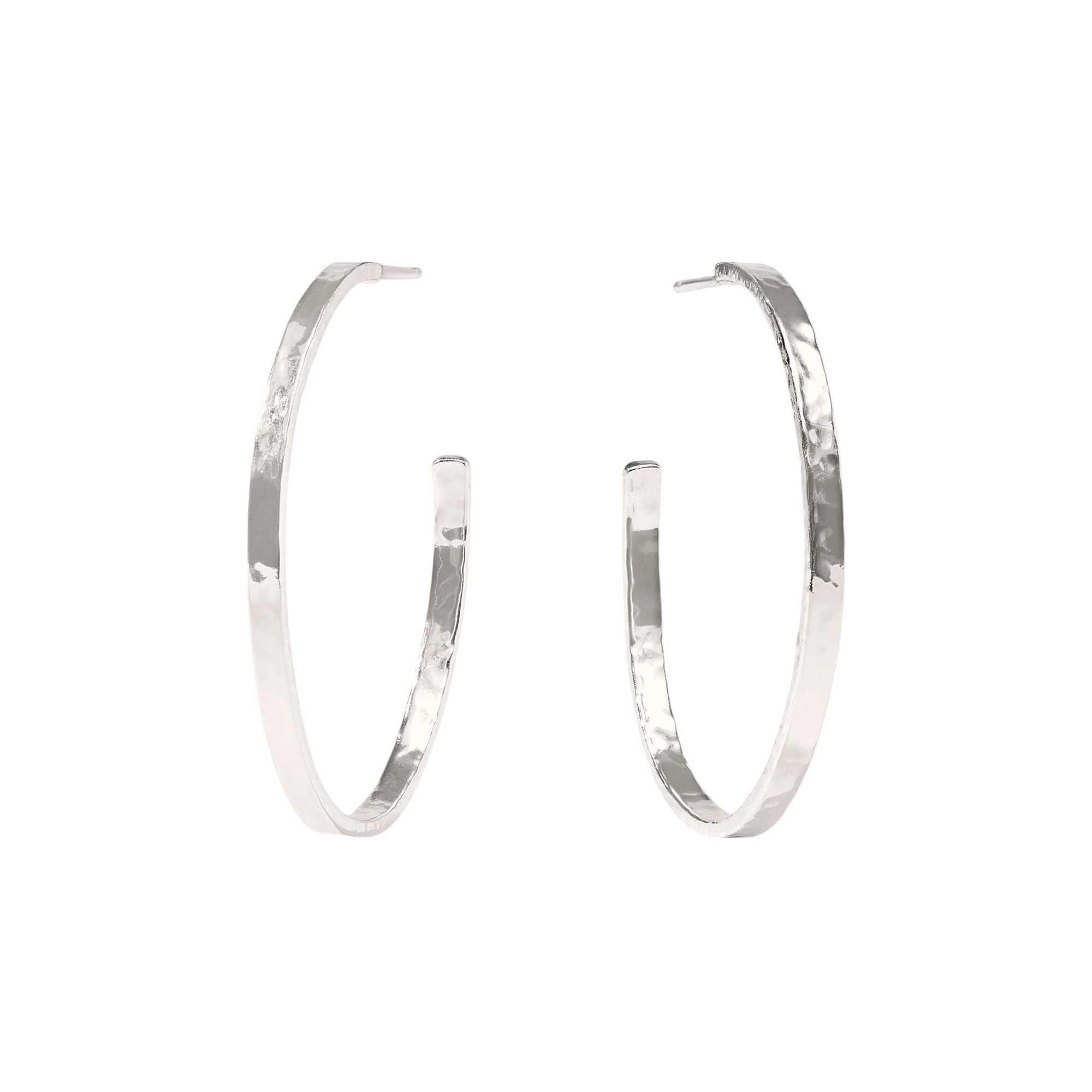 Julie Vos Silver Crescent Hoop Earrings, Large