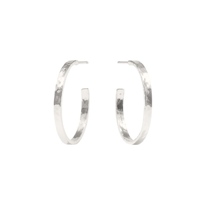 Julie Vos Silver Crescent Hoop Earrings, Medium