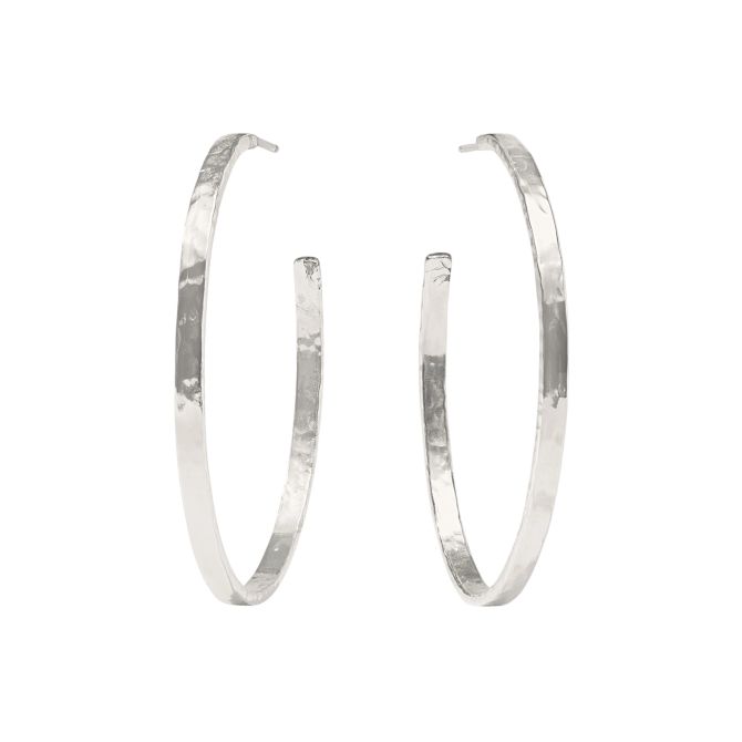 Julie Vos Silver Crescent Hoop Earrings, Extra Large