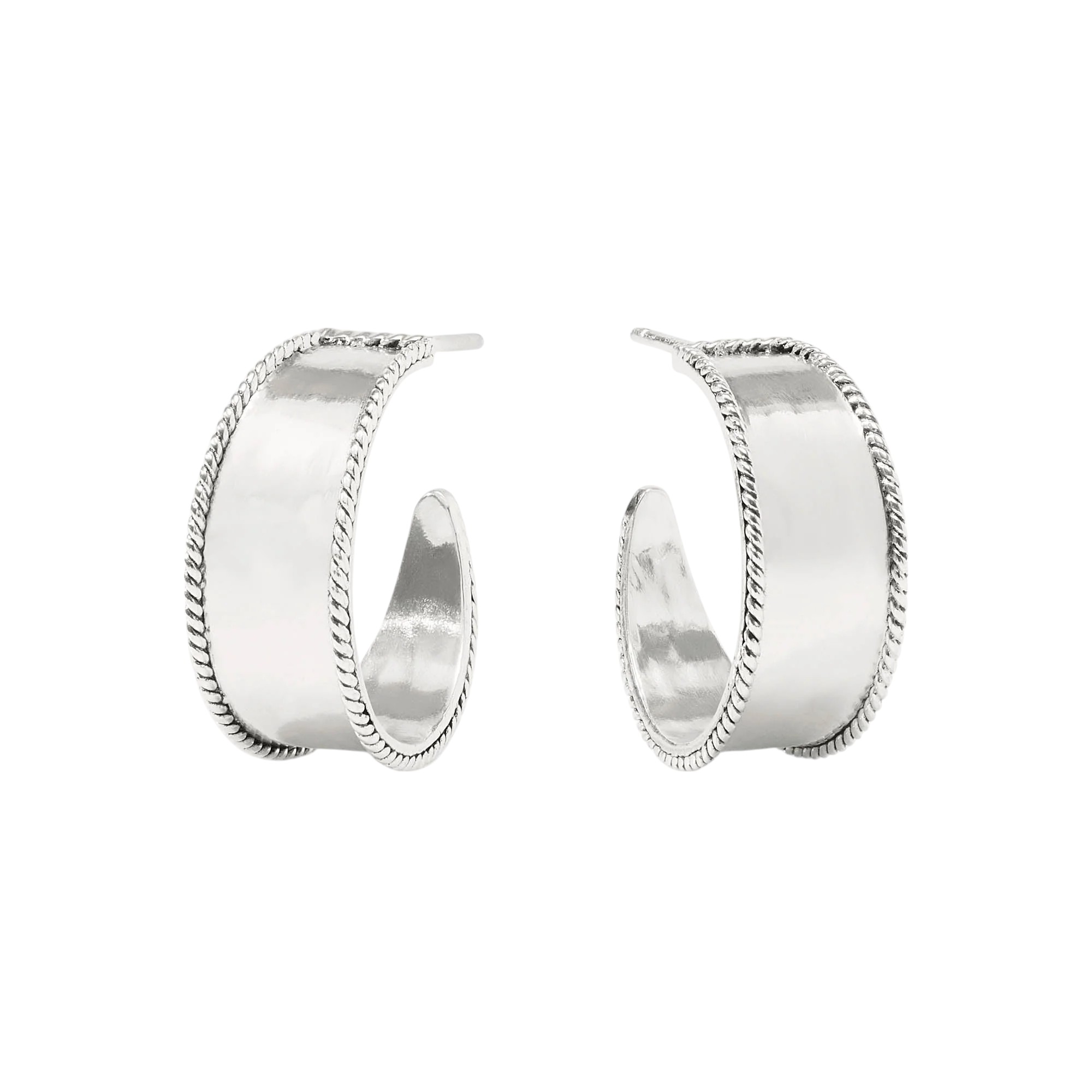 Julie Vos Silver Savoy Hoop Earrings, Small