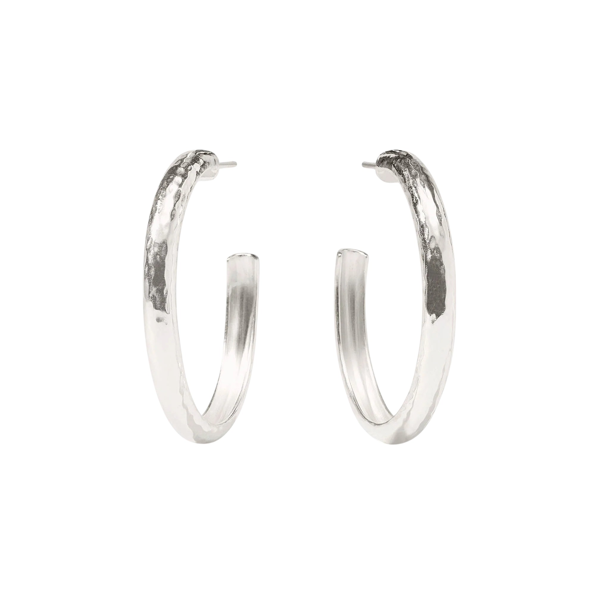 Julie Vos Silver Havana Hoop Earrings, Large