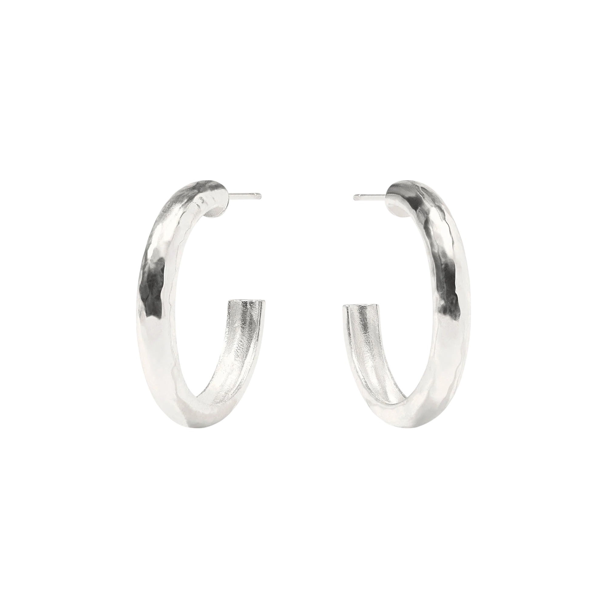 Julie Vos Silver Havana Hoop Earrings, Medium