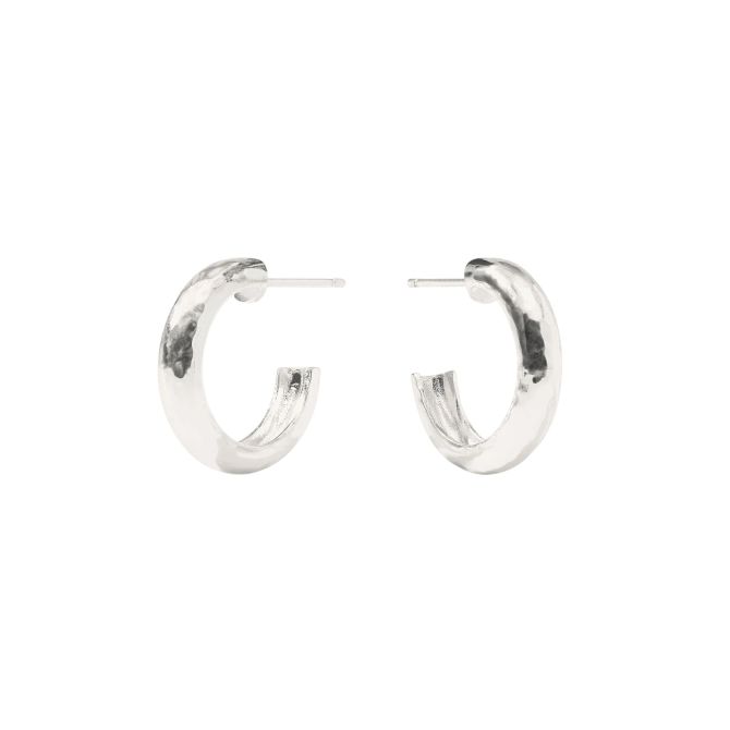 Julie Vos Silver Havana Hoop Earrings, Small