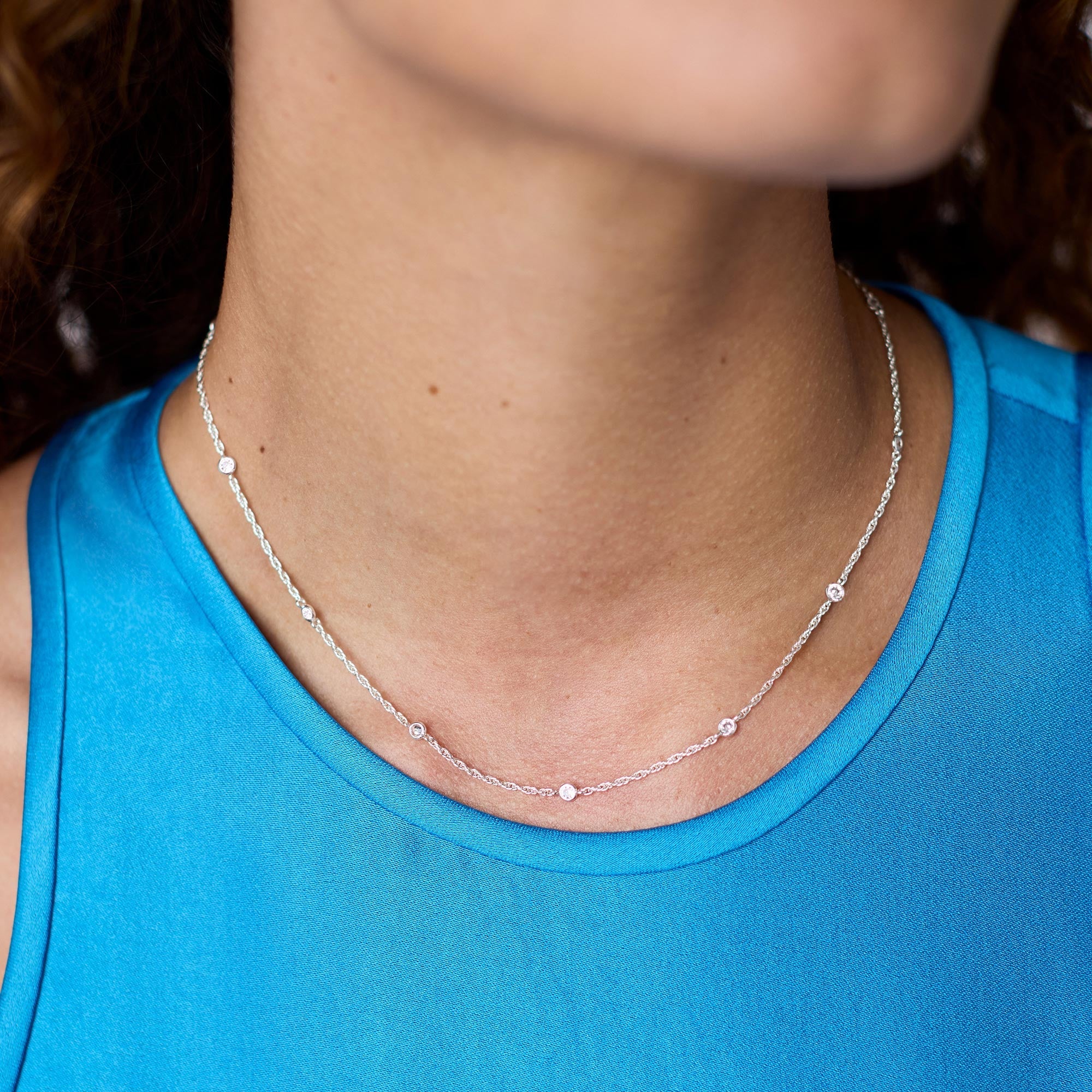 Julie Vos Celeste Delicate Station Necklace, Silver