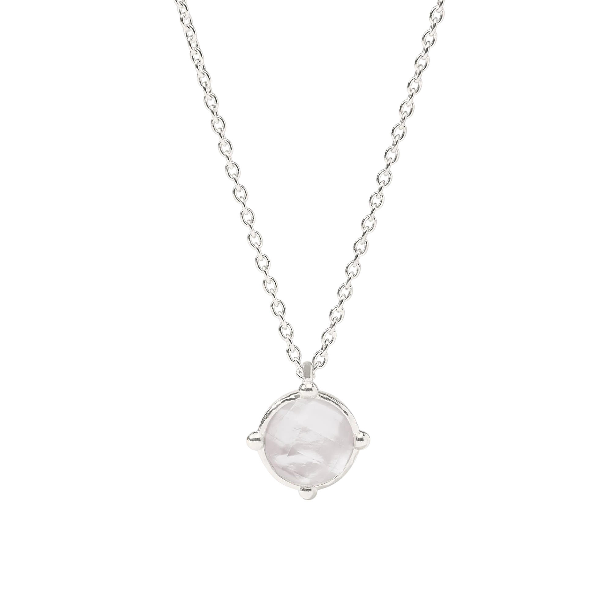 Julie Vos Silver Honeybee Solitaire Necklace, Iridescent Clear Crystal