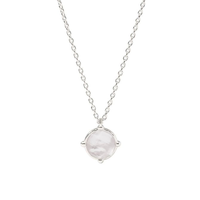 Julie Vos Silver Honeybee Solitaire Necklace, Iridescent Clear Crystal