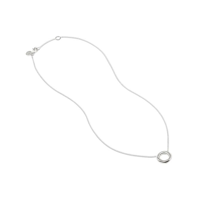 Julie Vos Wave Circle Delicate Necklace, Silver