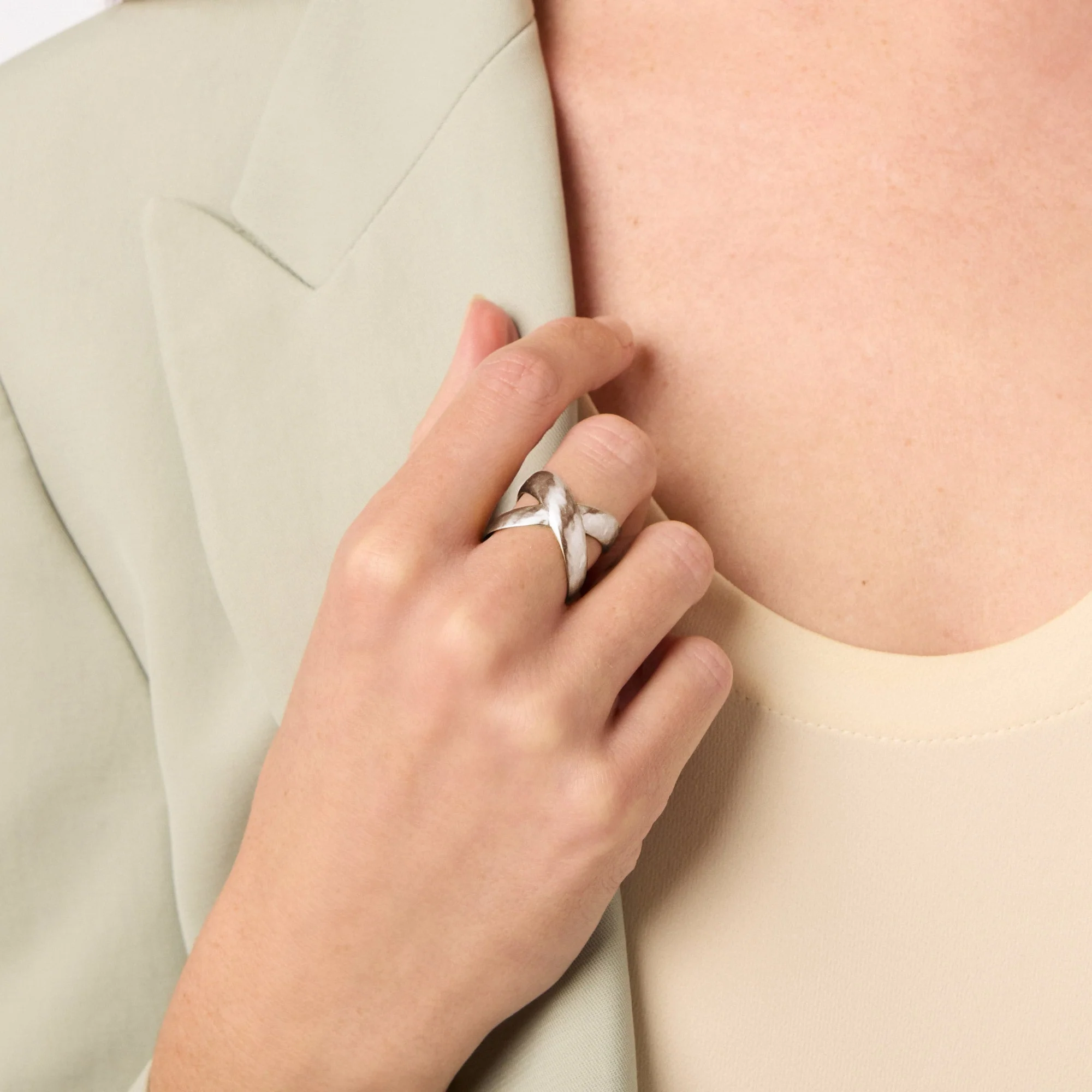 Julie Vos Catalina X Ring, Silver