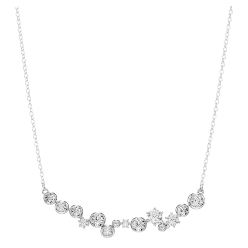 Swarovski Mixed Cuts Constella Necklace, White and Rhodium Plated