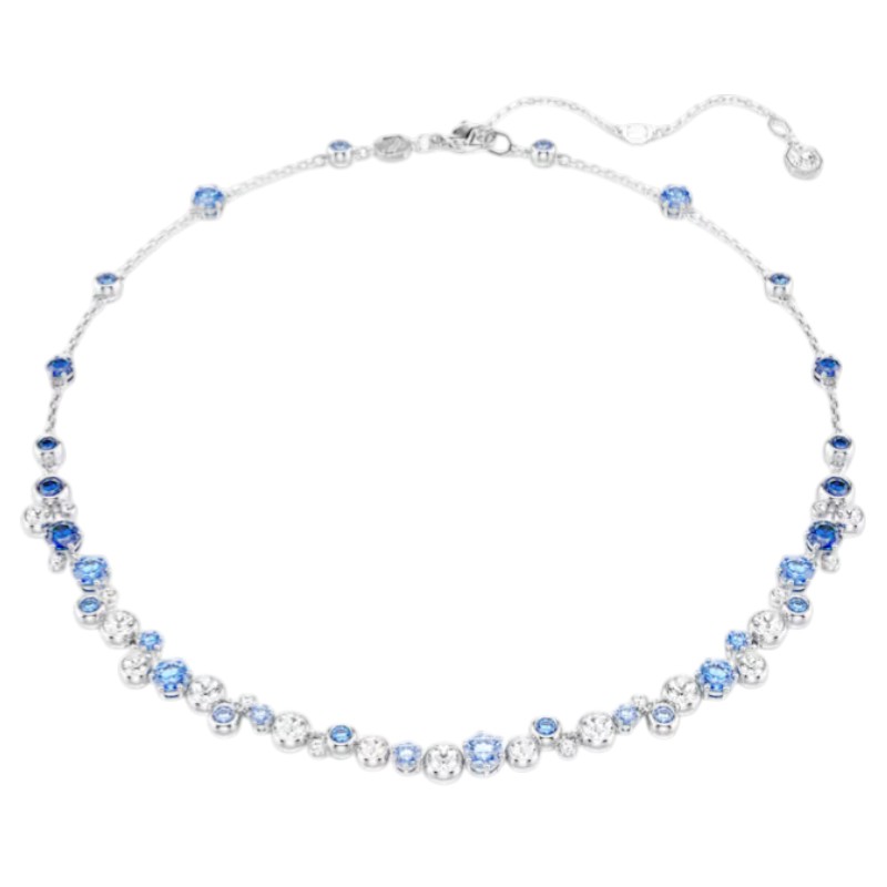 Swarovski Mixed Cuts Constella Necklace, Blue Rhodium Plated