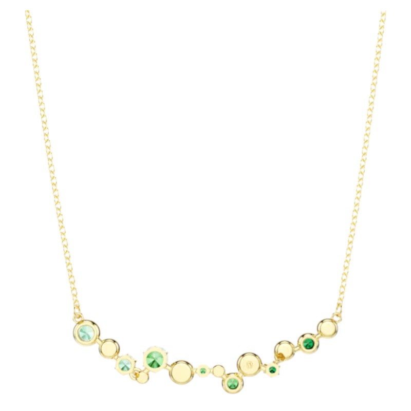 Swarovski Mixed Cuts Constella Necklace, Green and Gold Tone Plated
