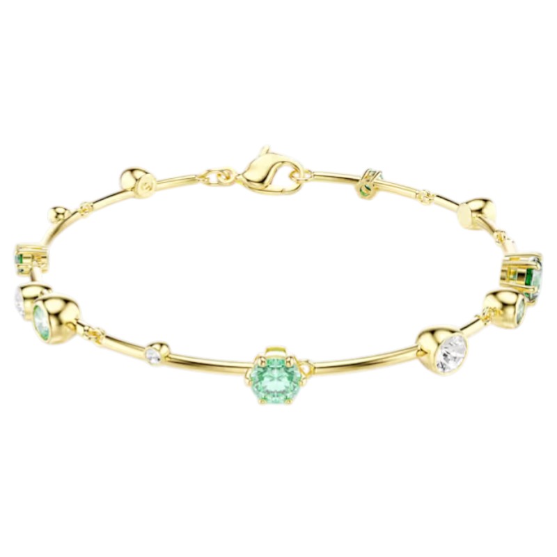 Swarovski Mixed Cuts Constella Bracelet, Green and Gold Tone Plated