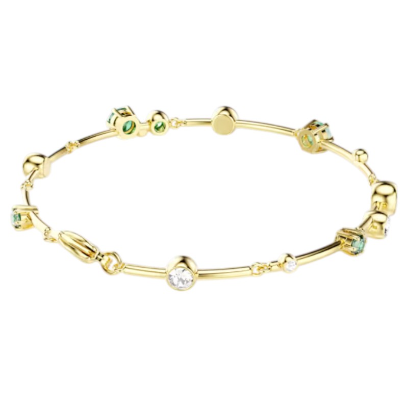 Swarovski Mixed Cuts Constella Bracelet, Green and Gold Tone Plated