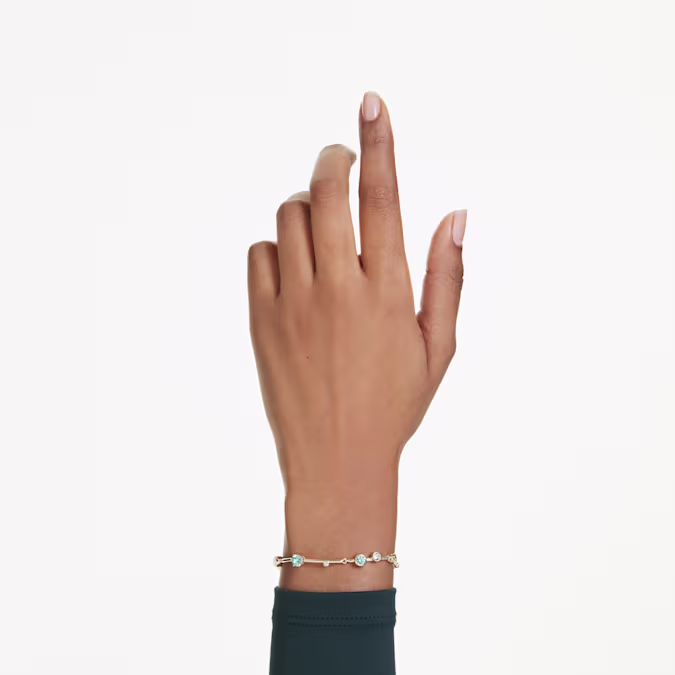 Swarovski Mixed Cuts Constella Bracelet, Green and Gold Tone Plated