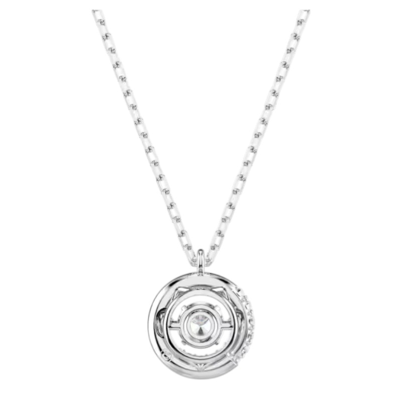 Swarovski Round Cut Dextera Pendant Necklace, White and Rhodium Plated