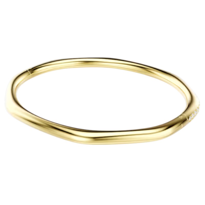 Swarovski Octagon Shape Round Cut Dextera Bangle Bracelet, White and Gold Tone Plated