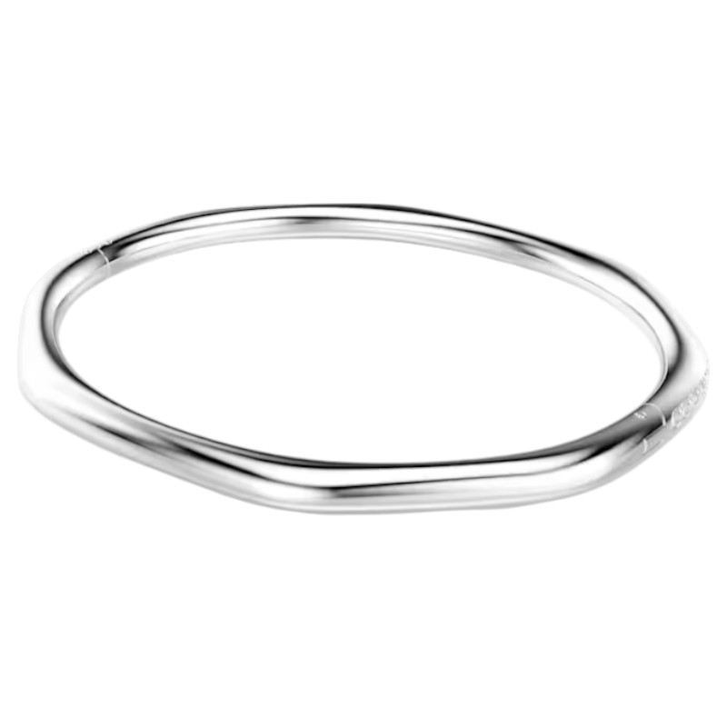 Swarovski Octagon Shape Round Cut Dextera Bangle Bracelet, White and Rhodium Plated