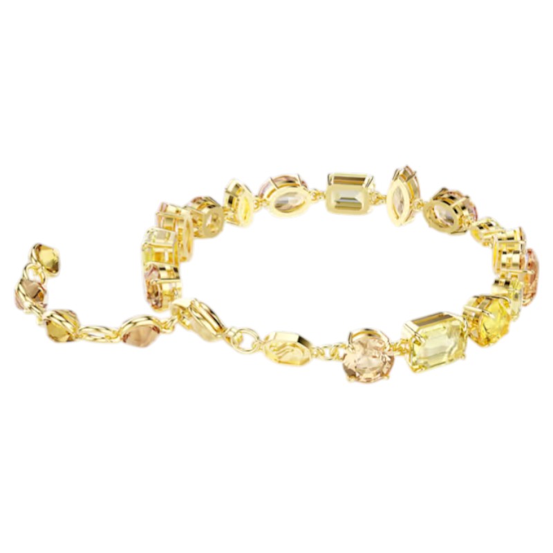 Swarovski Mixed Cuts Gema Bracelet, Yellow and Gold Tone Plated