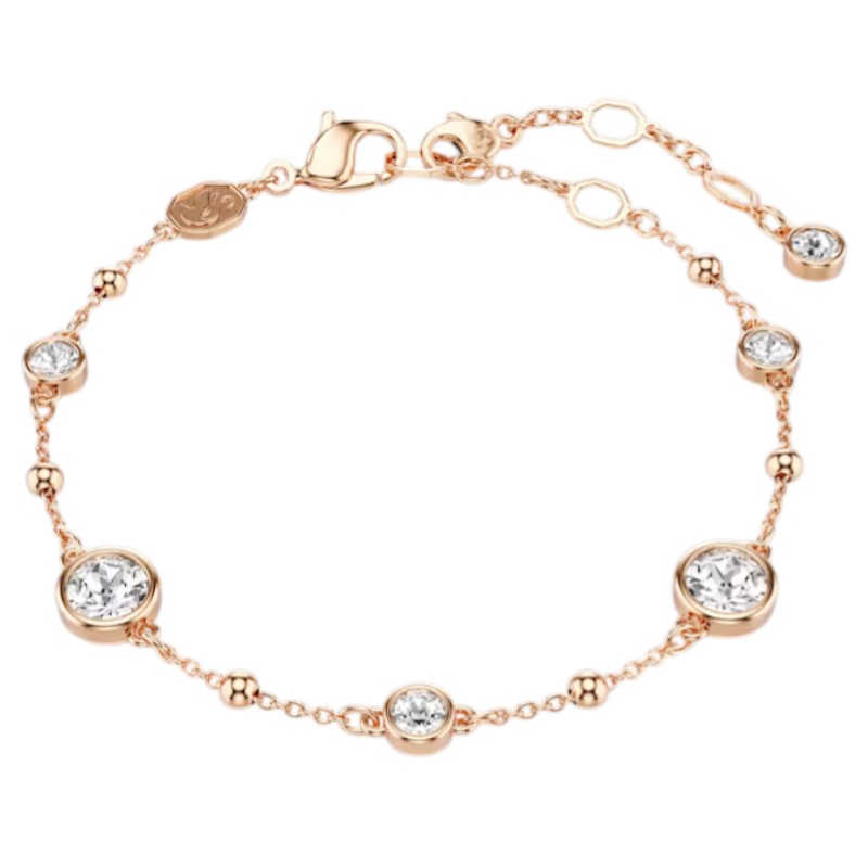 Swarovski Round Cut Imber Bracelet, White and Rose Gold Tone Plated