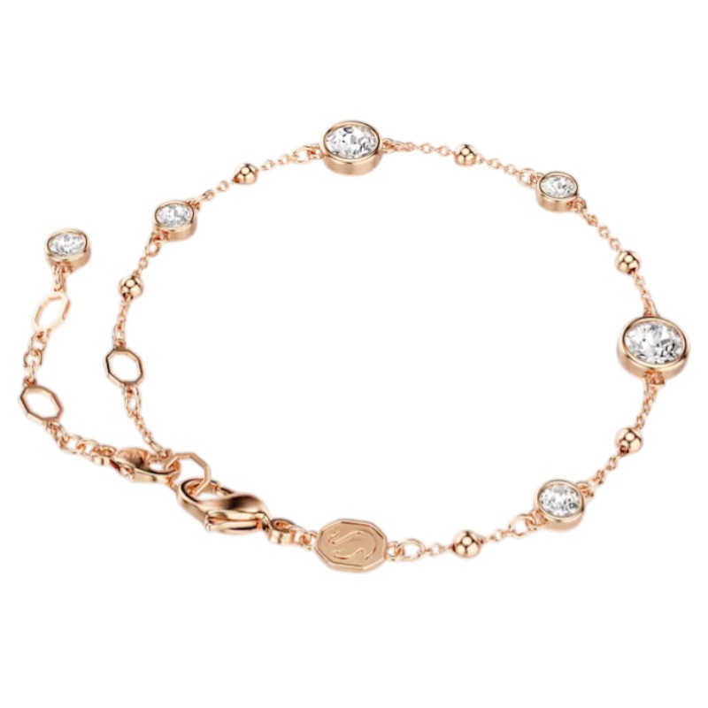 Swarovski Round Cut Imber Bracelet, White and Rose Gold Tone Plated