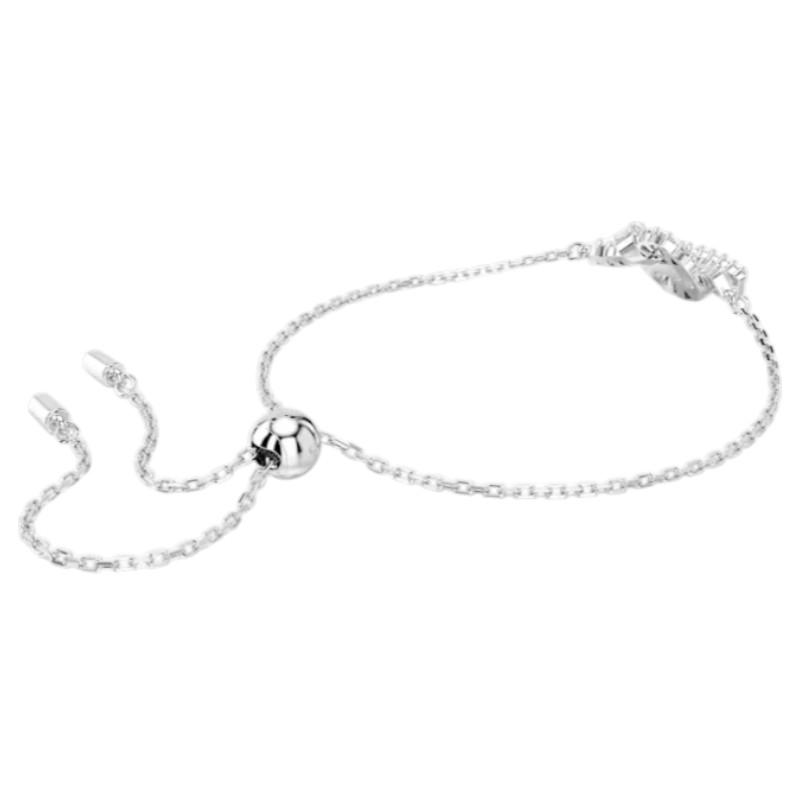 Swarovski Knot Baguette Cut Matrix Bracelet, White and Rhodium Plated